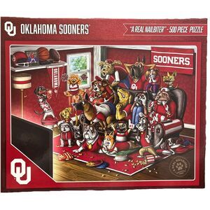 Oklahoma Sooners OU “A Real Nailbiter” Dog Fans 500 Piece Puzzle - COMPLETE